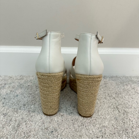 Steven Steve Madden Sirena White Leather Espadrille Platform Sandals - Picture 6 of 9